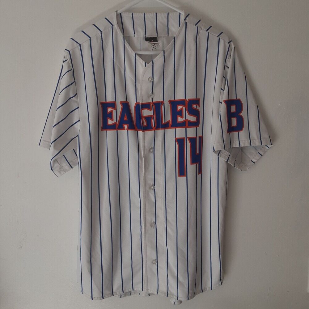 Alleson Athletic Eagles #14 Adult Mens M White Baseball Jersey